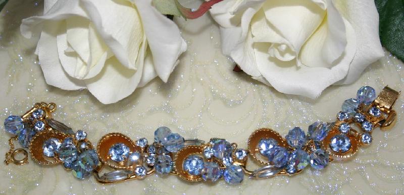 Front view of Blue Navettes Bracelet 5 Link