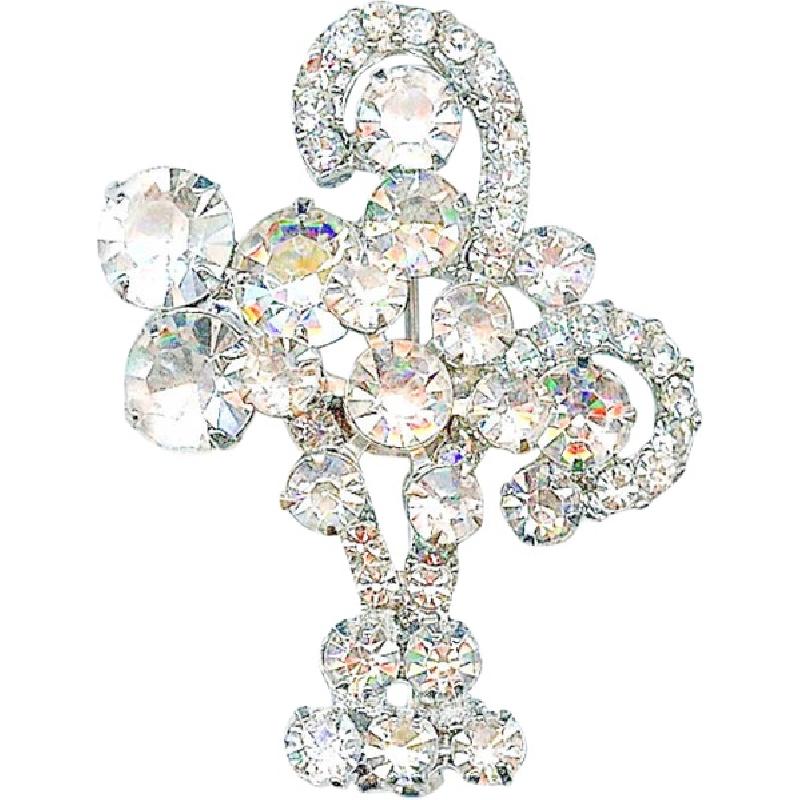 Front view of Clear Chatons Only Brooch