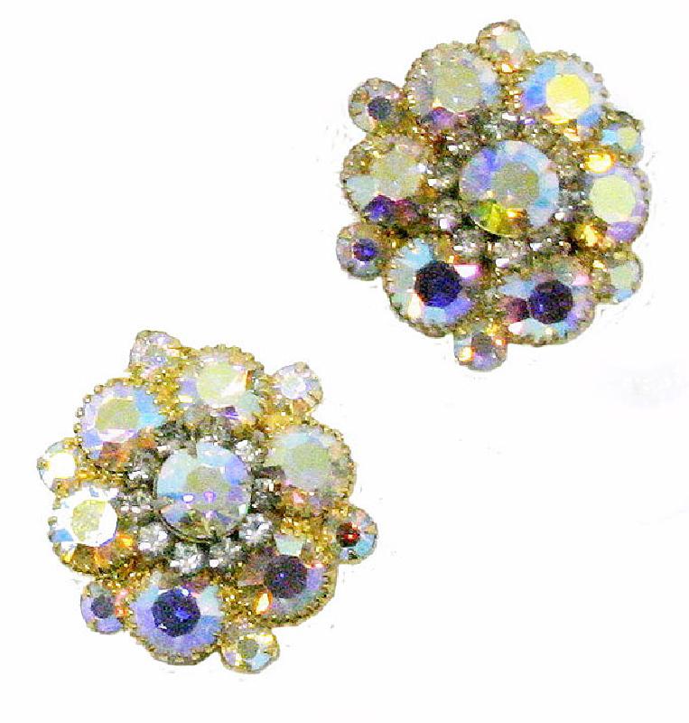 Front view of AB Chatons Only Earrings Clip