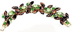 Green Navettes Striped Bracelet 5 Link