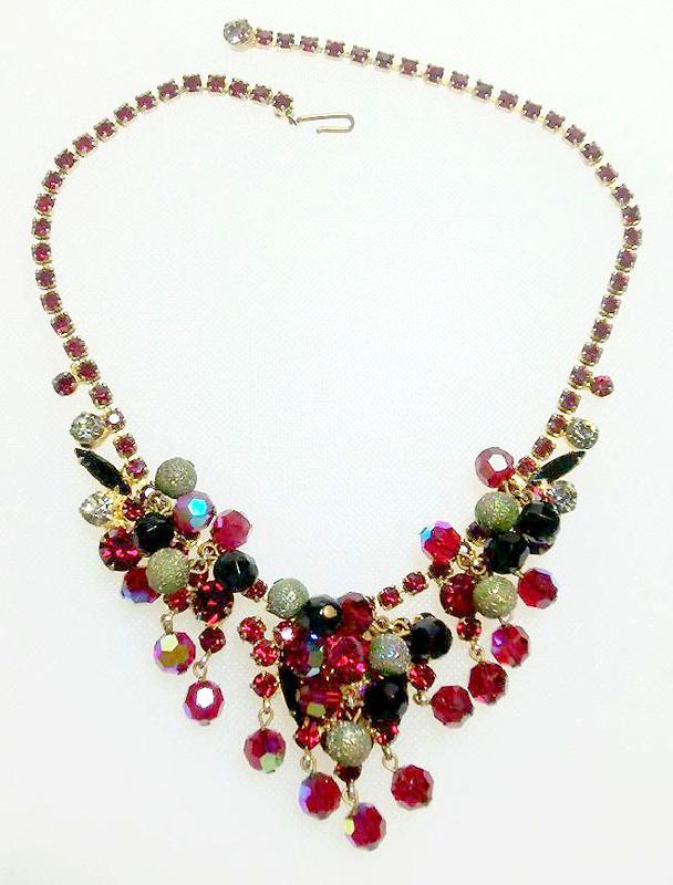 Front view of Red Navettes Necklace