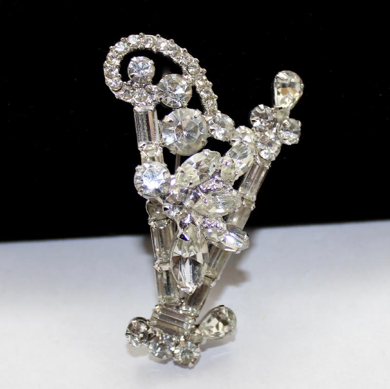 Front view of Clear Baguettes Brooch