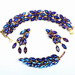 Purple (cardinal) Navettes Multi-Color/Shaded Brooch