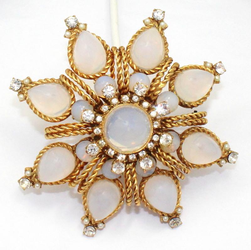 Front view of Clear Cabochons Brooch