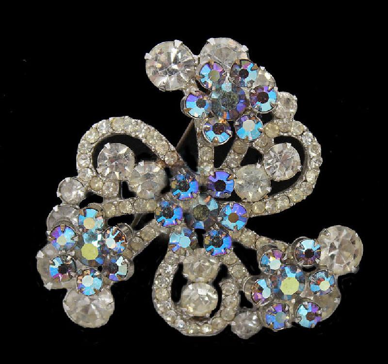 Front view of Clear Chatons Only Brooch