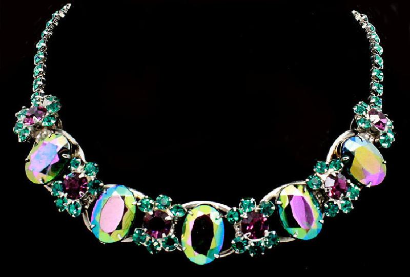 Front view of Purple (cardinal) Oval Necklace