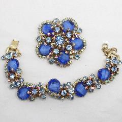 Blue Pear Givre Brooch