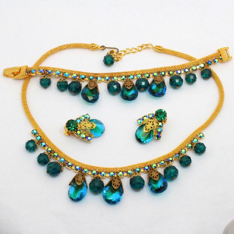 Front view of Green Chatons Only Multi-Color/Shaded Bracelet Flat Fold Over
