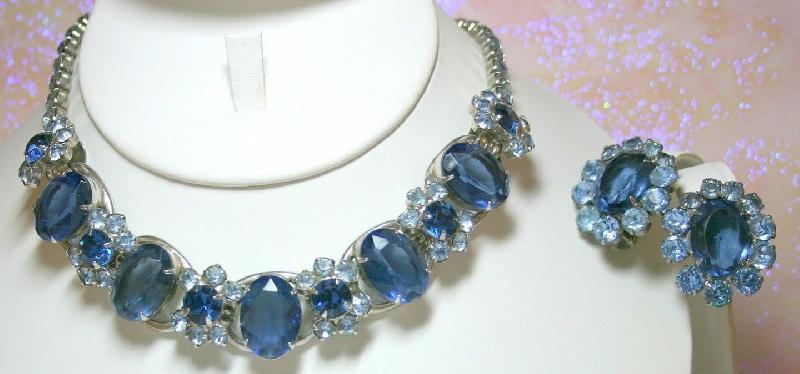 Front view of Blue Oval Earrings Clip