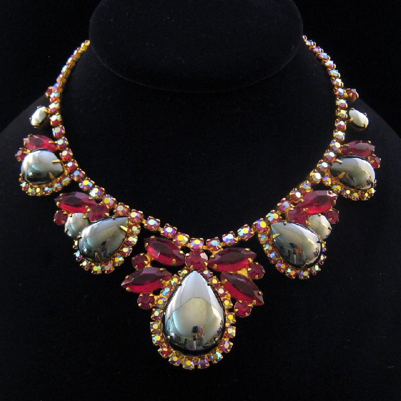 Front view of Hematite Pear Necklace