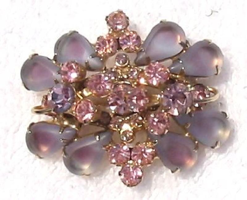 Front view of Purple (cardinal) Pear Givre Brooch