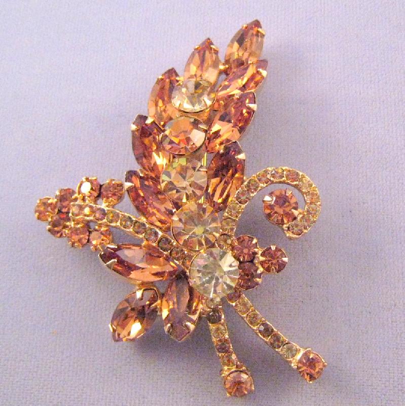 Front view of Topaz Navettes Brooch