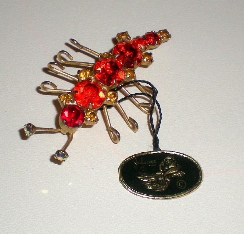 Front view of Orange Chatons Only Brooch