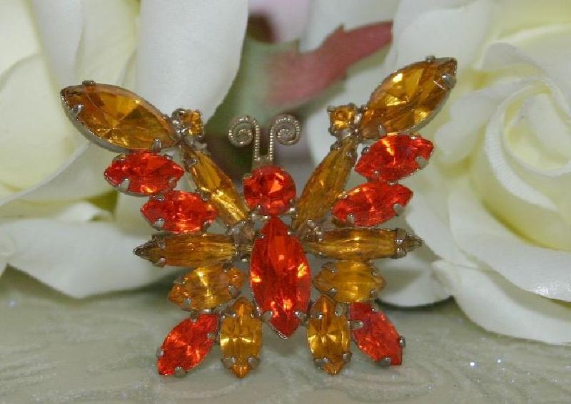 Front view of Fall Navettes Brooch