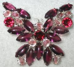 Red Navettes Givre Brooch