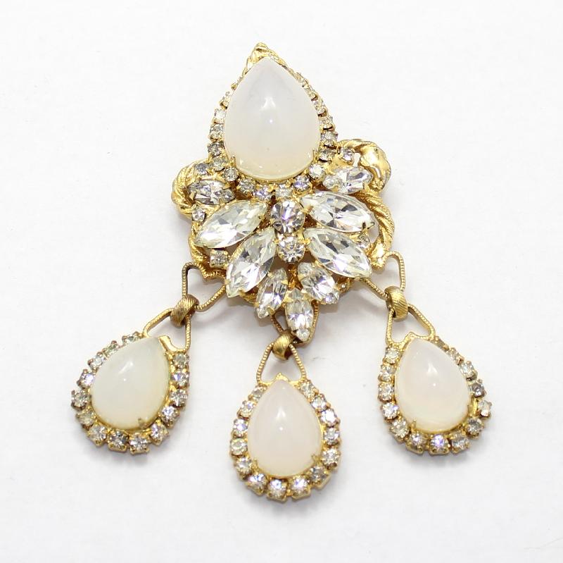 Front view of Clear Cabochons Pin Pendant