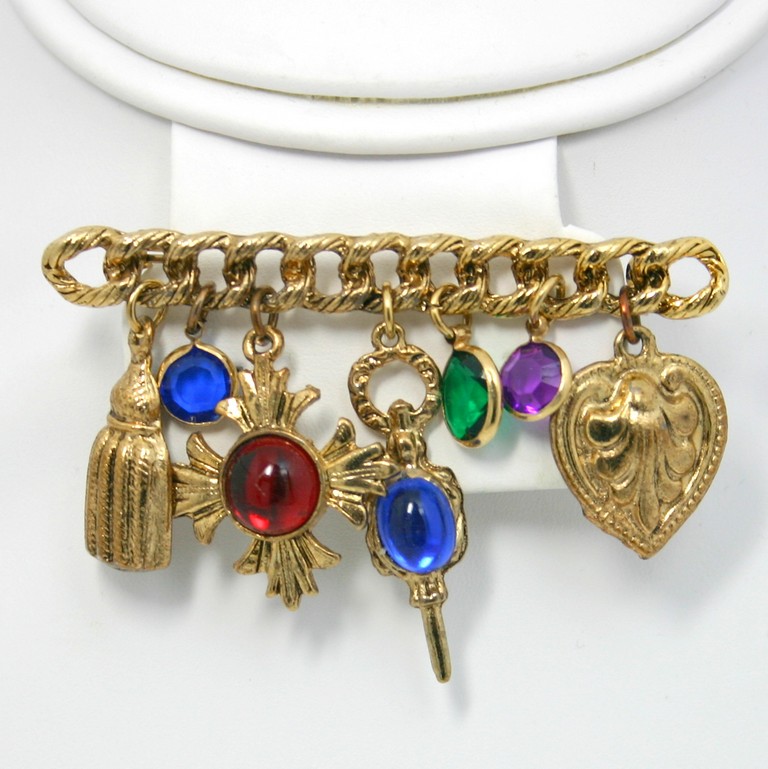 Front view of Multiple Colors Chatons Only Brooch