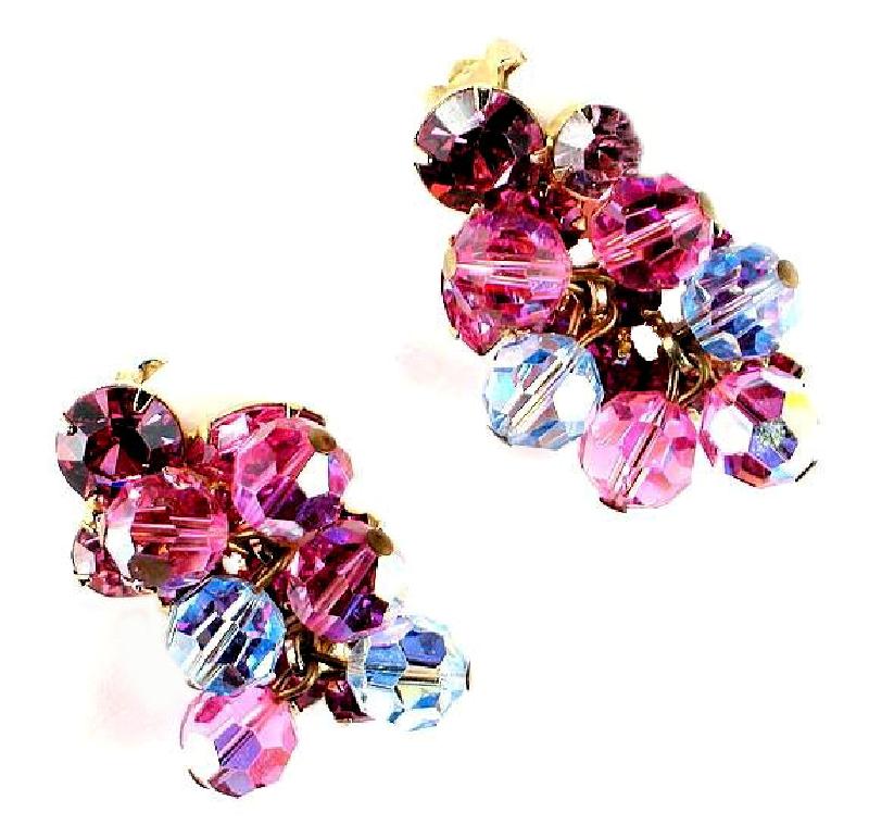 Front view of Pastel Chatons Only Earrings Clip