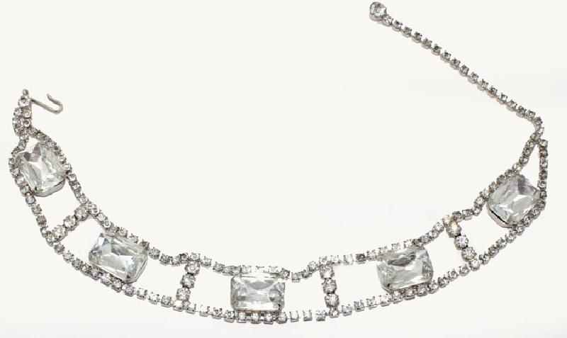 Front view of Clear Emerald Cut Necklace