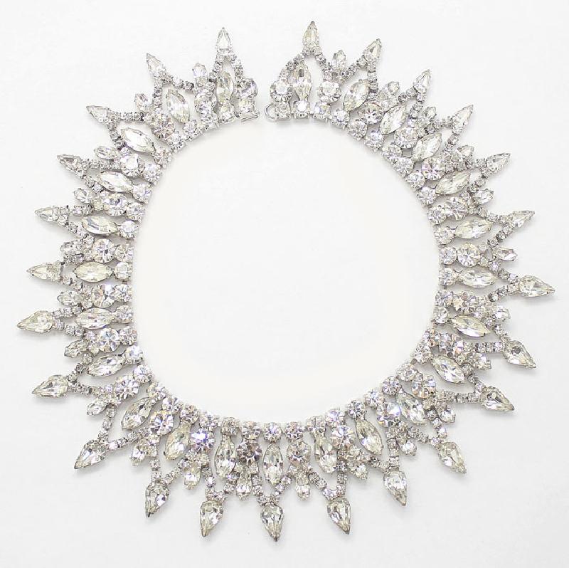 Front view of Clear Pear Necklace