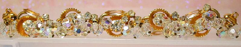 Front view of Clear Navettes Bracelet 5 Link