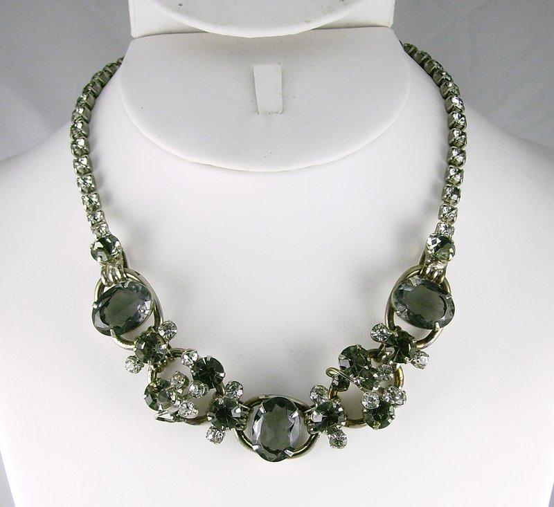 Front view of Gray (black Diamond) Oval Necklace