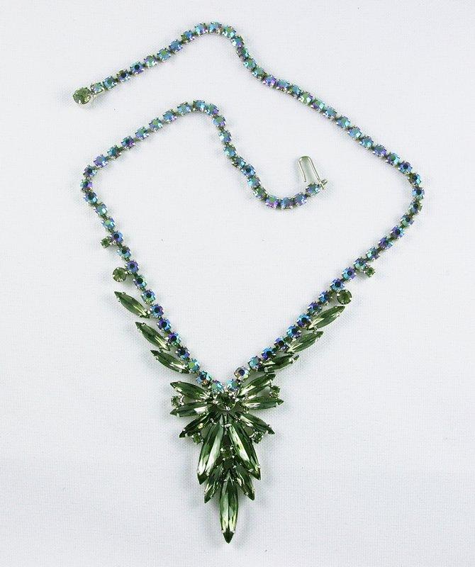 Front view of Gray (black Diamond) Navettes Necklace