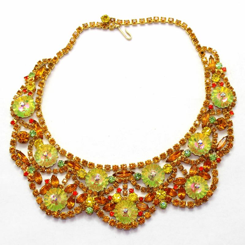 Front view of Topaz Navettes Rivoli/Margarita Necklace