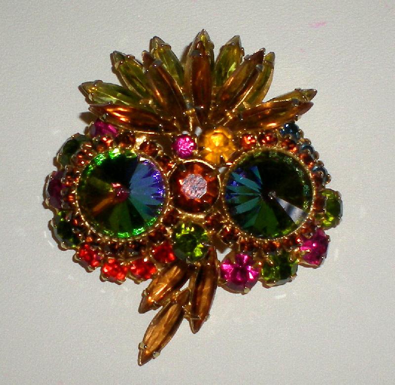 Front view of Fall Navettes Rivoli/Margarita Brooch