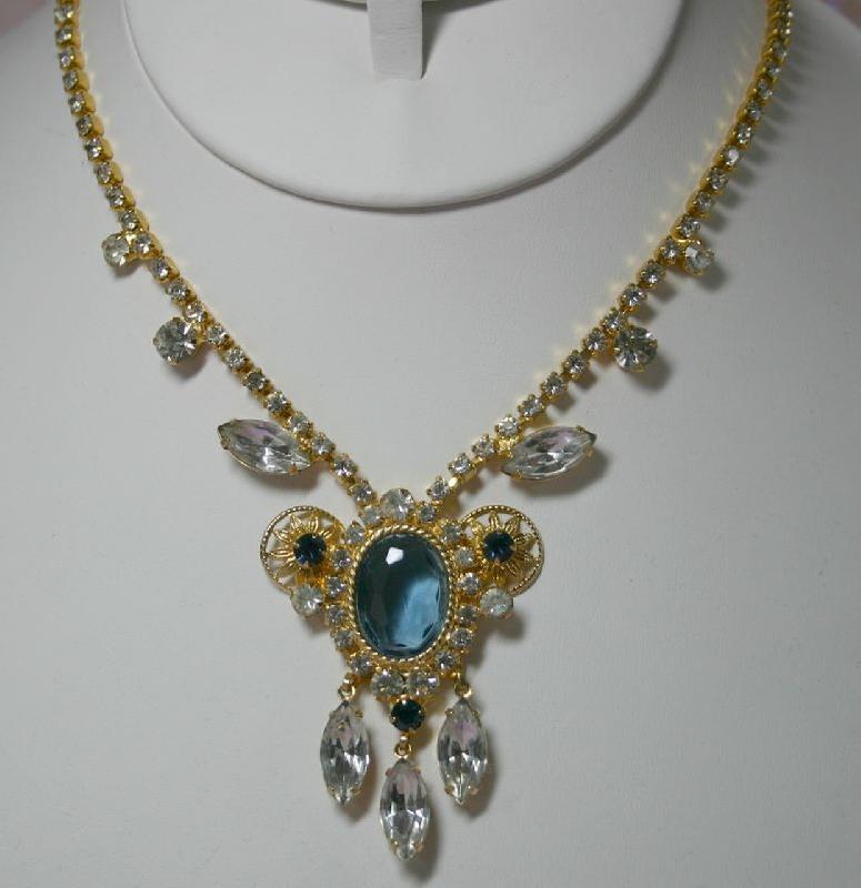 Front view of Blue Oval Necklace