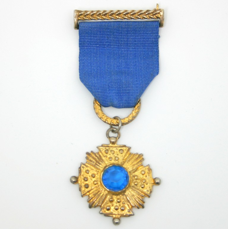 Front view of Blue Chatons Only Brooch