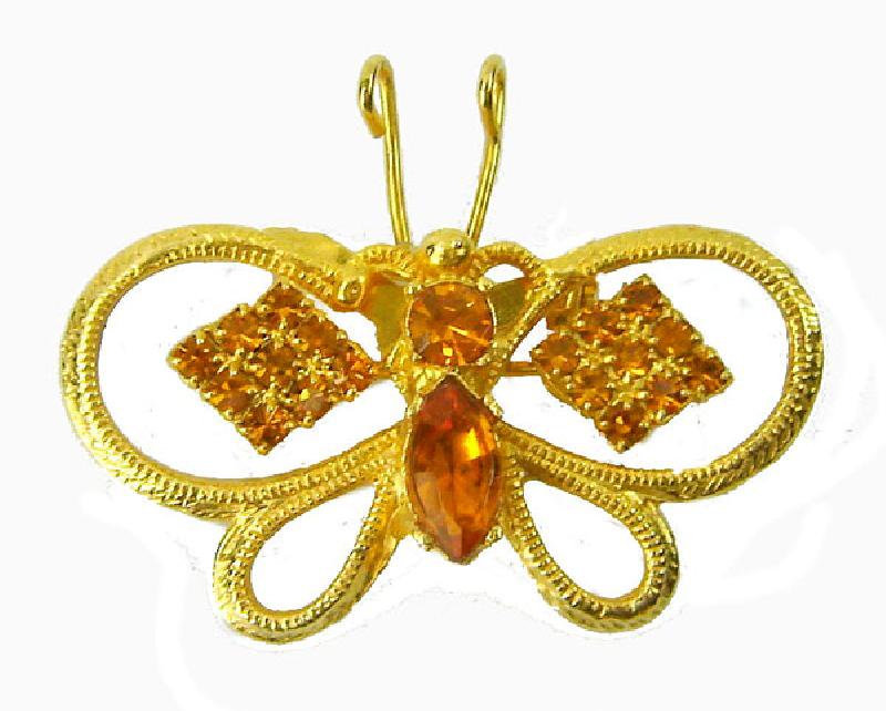 Front view of Topaz Navettes Brooch