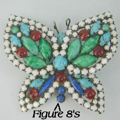 Multiple Colors Cabochons Striped Brooch