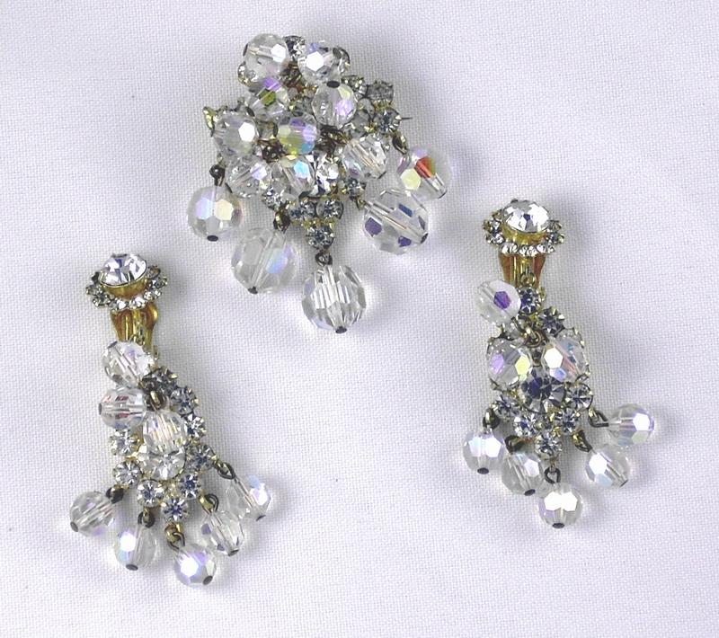 Front view of Clear Chatons Only Earrings Clip