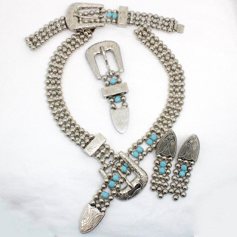 Front view of Turquoise Chatons Only Brooch