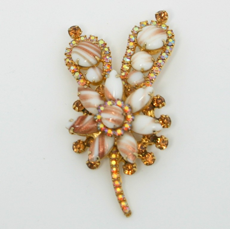Front view of Cabochons Striped Brooch