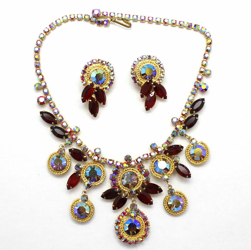 Front view of Red Navettes Necklace