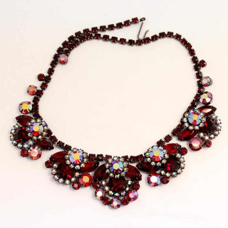 Front view of Red Navettes Necklace