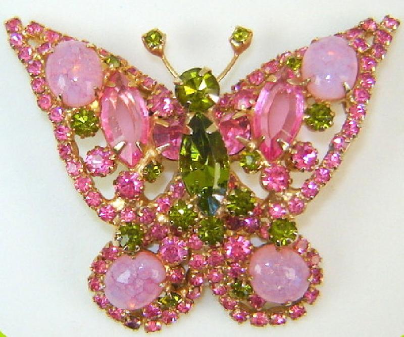 Front view of Pink Cabochons Brooch