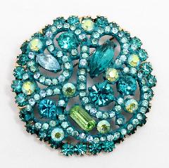 Blue Baguettes Brooch