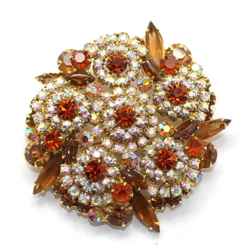 Front view of Topaz Navettes Brooch