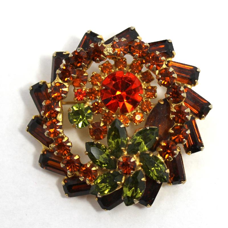 Front view of Topaz Baguettes Brooch