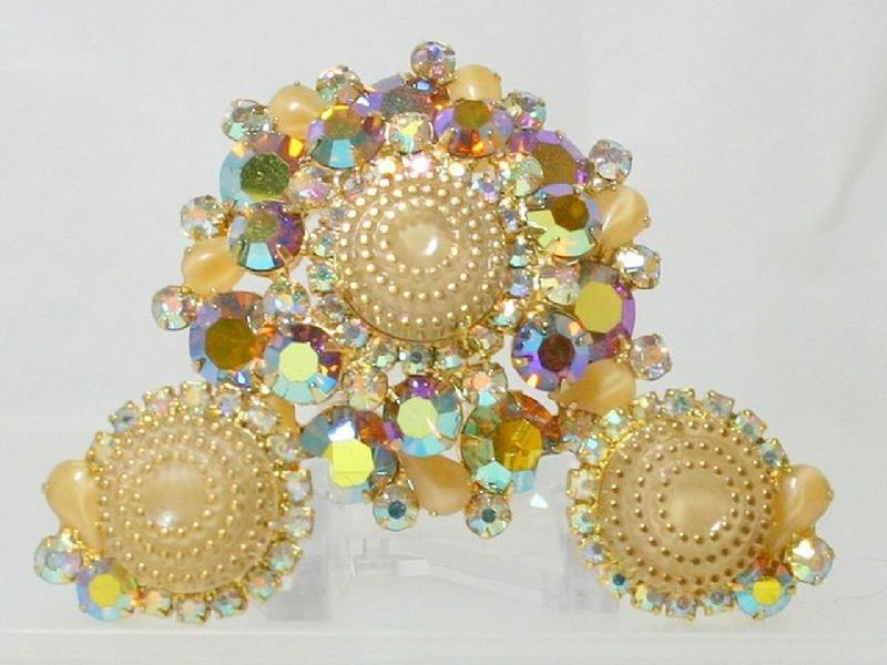 Front view of AB Birthday Cake Molded/Cut Brooch