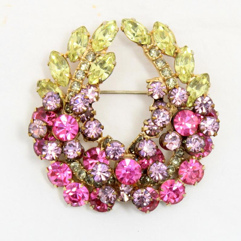 Front view of Pastel Navettes Brooch