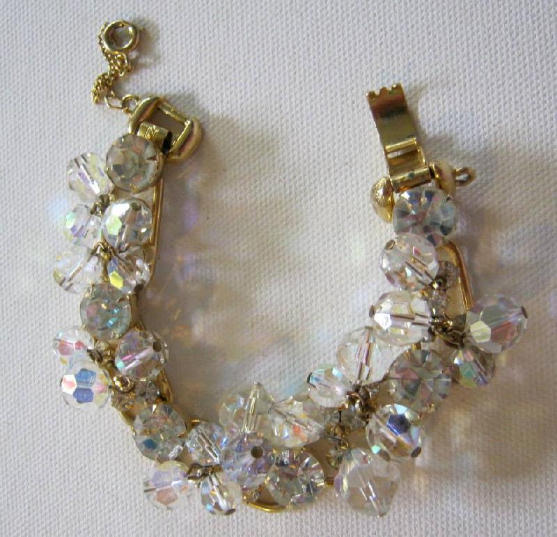 Front view of Clear Chatons Only Bracelet 5 Link