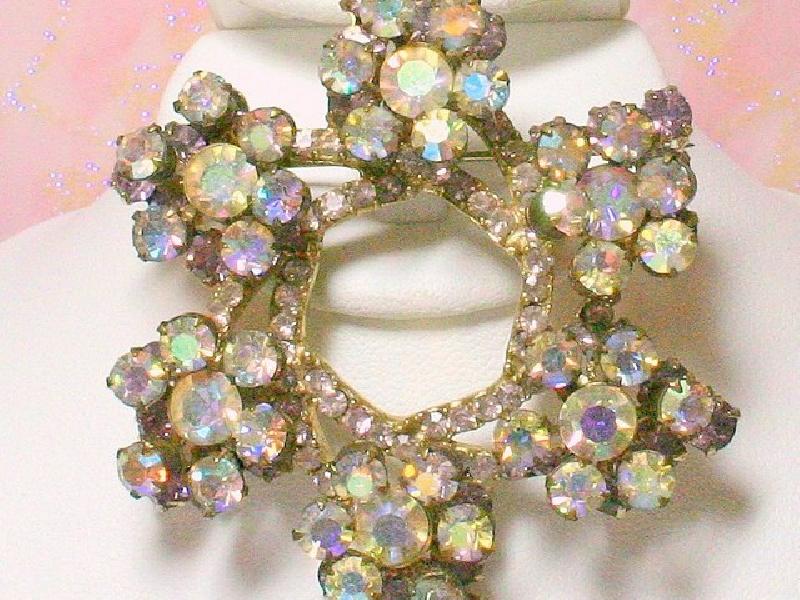 Front view of Purple (cardinal) Chatons Only Brooch