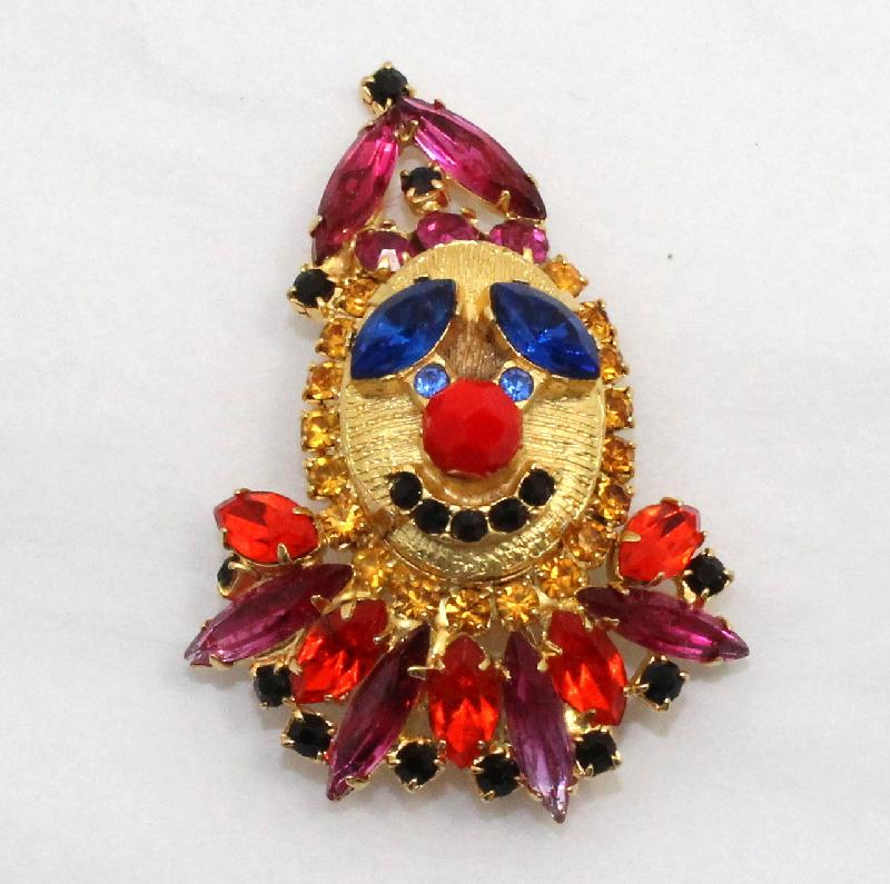 Front view of Multiple Colors Navettes Brooch