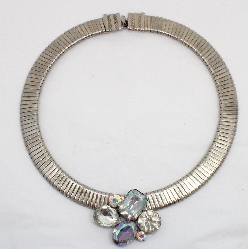 Front view of Clear Pear Necklace