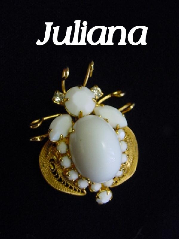Front view of White (chalk Or Milk) Cabochons Brooch