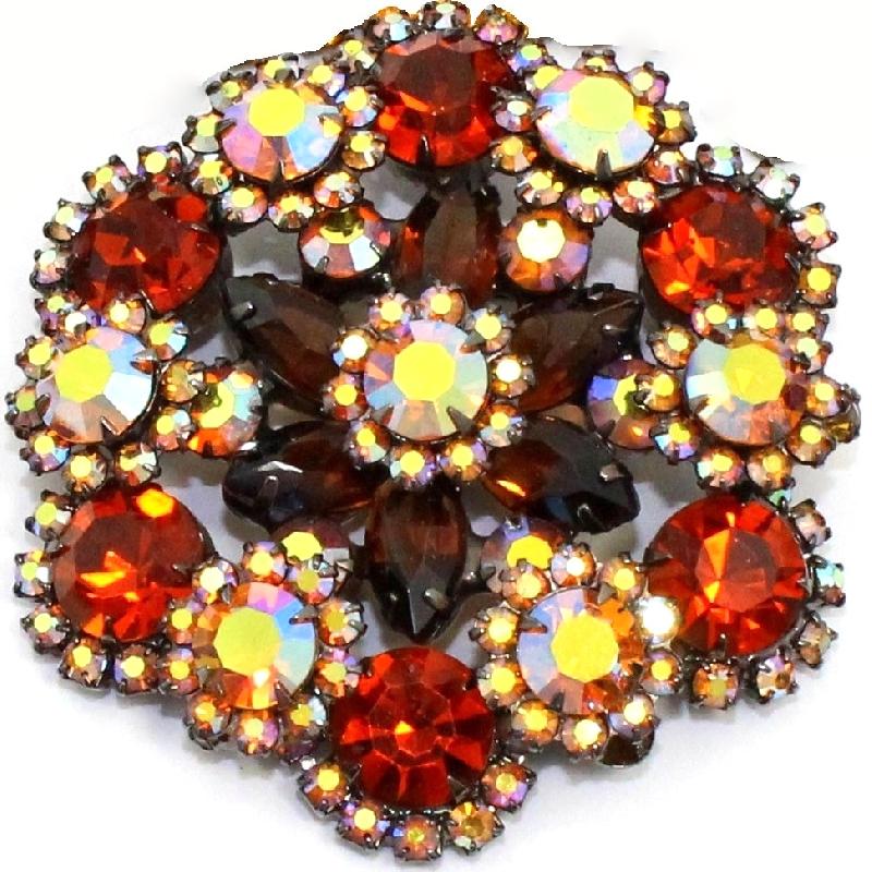 Front view of Topaz Navettes Brooch